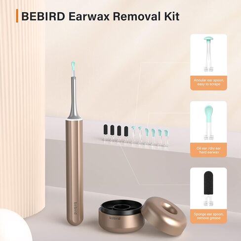 Ear Wax Removal Tool Camera, BEBIRD Ear Cleaning Kit, Earwax Removal Kit with 1080P Otoscope,6LED Light, Ear Wax Removal Kit with 9 Ear Pick, Ear Camera Compatible for iPhone,Android in Saudi Arabia