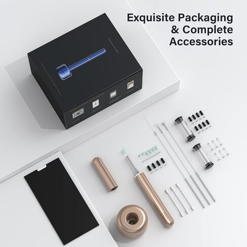 Ear Wax Removal Tool Camera, BEBIRD Ear Cleaning Kit, Earwax Removal Kit with 1080P Otoscope,6LED Light, Ear Wax Removal Kit with 9 Ear Pick, Ear Camera Compatible for iPhone,Android in Saudi Arabia
