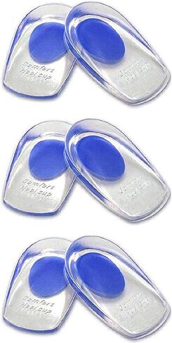 Silicone Gel Heel Cups- Pair of Heel Cushion Shoe Inserts Plantar Fasciitis Inserts - Silicone Gel Heel Pads for Heel Pain, Bone Spur & Achilles Pain (Blue) in Kuwait