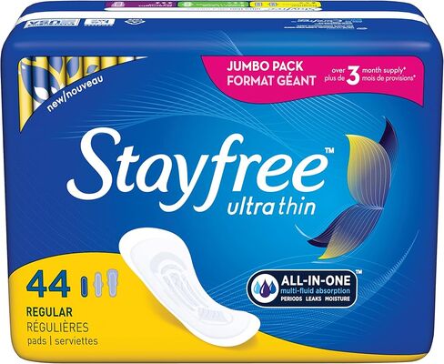 Stayfree Ultra Thin Super Long Pads with Wings For Women, Reliable Protection and Absorbency of Feminine Moisture, Leaks and Periods, 32 count in Saudi Arabia