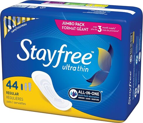 Stayfree Ultra Thin Super Long Pads with Wings For Women, Reliable Protection and Absorbency of Feminine Moisture, Leaks and Periods, 32 count in Saudi Arabia