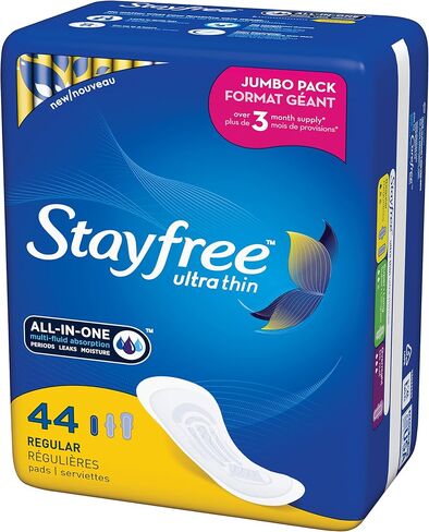 Stayfree Ultra Thin Super Long Pads with Wings For Women, Reliable Protection and Absorbency of Feminine Moisture, Leaks and Periods, 32 count in Saudi Arabia