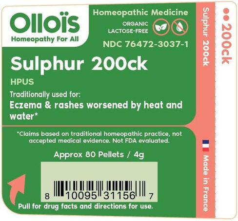 OLLOIS Sulphur 200ck, Organic, Lactose-Free, Vegan, Homeopathic Medicine, 80 Pellets (Pack of 1) in Saudi Arabia