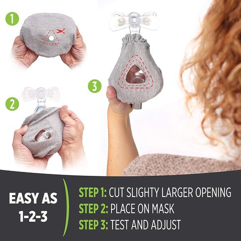 مجموعة مريحة لكامل الوجه CPAP - تتضمن بطانات وأغطية حزام الرقبة مع واقي قناع نوم ناعم - نظام يمنع خطوط الضغط وتسرب الهواء لنوم مريح في الليل in Kuwait