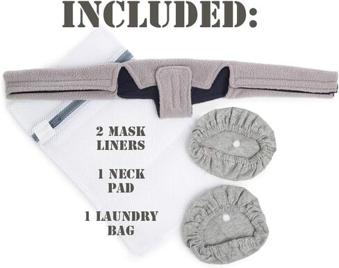 مجموعة مريحة لكامل الوجه CPAP - تتضمن بطانات وأغطية حزام الرقبة مع واقي قناع نوم ناعم - نظام يمنع خطوط الضغط وتسرب الهواء لنوم مريح في الليل in Kuwait