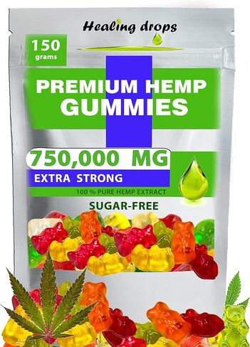 Hemp Gummies 750,000mg Premium Organic Sugar-Free Natural Health Support High Potency Rich in Vitamins B E C D Omega 3 6 9 Super Gummy Bears in Saudi Arabia