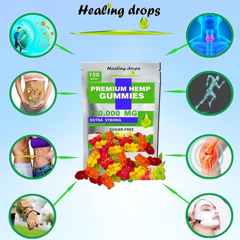 Hemp Gummies 750,000mg Premium Organic Sugar-Free Natural Health Support High Potency Rich in Vitamins B E C D Omega 3 6 9 Super Gummy Bears in Saudi Arabia