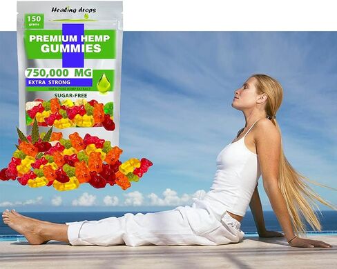 Hemp Gummies 750,000mg Premium Organic Sugar-Free Natural Health Support High Potency Rich in Vitamins B E C D Omega 3 6 9 Super Gummy Bears in Saudi Arabia