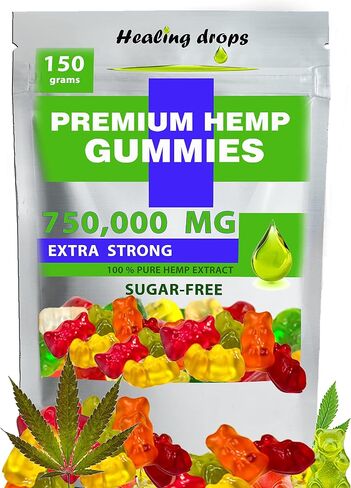 Hemp Gummies 750,000mg Premium Organic Sugar-Free Natural Health Support High Potency Rich in Vitamins B E C D Omega 3 6 9 Super Gummy Bears in Saudi Arabia