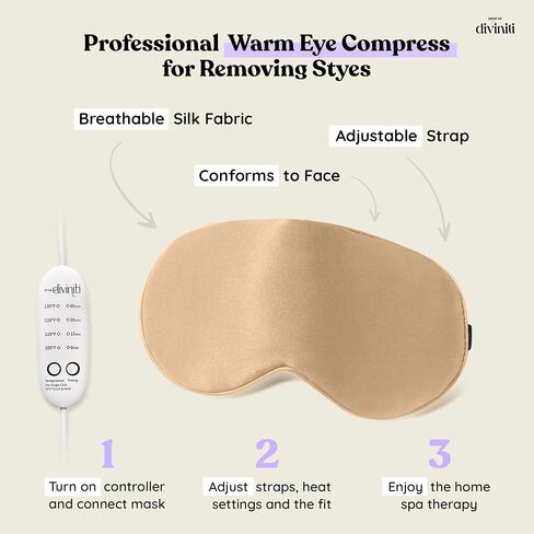 Heated Eye Mask for Dry Eye Relief - Stye Eye Treatment, Warming Eye Mask for Dry Eyes Mask Warm Compress for Eyes, Sinus Mask Heated Eye Patch - Dry Eye Mask with Moist Heat Electric Warming - Black in Saudi Arabia