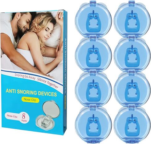 أجهزة مضادة للشخير، مشبك أنف مضاد للشخير، مشبك أنف مغناطيسي من السيليكون لوقف الشخير، يساعد على تحسين الشخير وتوفير نوم هادئ ومريح، أبيض (8 قطع) in Kuwait