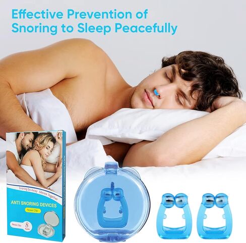 أجهزة مضادة للشخير، مشبك أنف مضاد للشخير، مشبك أنف مغناطيسي من السيليكون لوقف الشخير، يساعد على تحسين الشخير وتوفير نوم هادئ ومريح، أبيض (8 قطع) in Kuwait