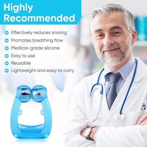 أجهزة مضادة للشخير، مشبك أنف مضاد للشخير، مشبك أنف مغناطيسي من السيليكون لوقف الشخير، يساعد على تحسين الشخير وتوفير نوم هادئ ومريح، أبيض (8 قطع) in Kuwait