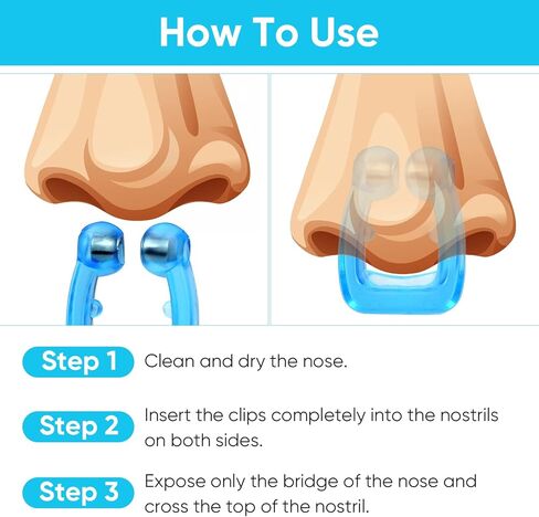 أجهزة مضادة للشخير، مشبك أنف مضاد للشخير، مشبك أنف مغناطيسي من السيليكون لوقف الشخير، يساعد على تحسين الشخير وتوفير نوم هادئ ومريح، أبيض (8 قطع) in Kuwait