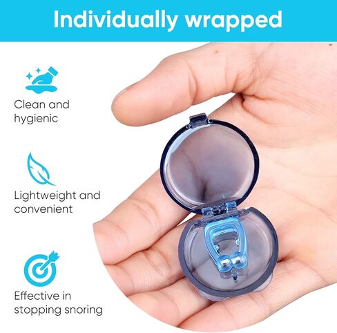 أجهزة مضادة للشخير، مشبك أنف مضاد للشخير، مشبك أنف مغناطيسي من السيليكون لوقف الشخير، يساعد على تحسين الشخير وتوفير نوم هادئ ومريح، أبيض (8 قطع) in Kuwait