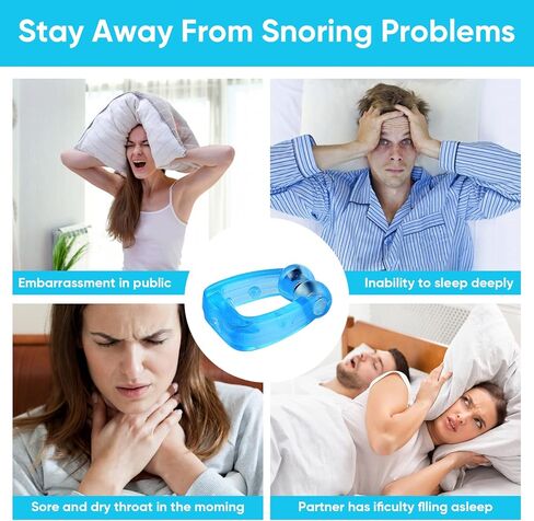 أجهزة مضادة للشخير، مشبك أنف مضاد للشخير، مشبك أنف مغناطيسي من السيليكون لوقف الشخير، يساعد على تحسين الشخير وتوفير نوم هادئ ومريح، أبيض (8 قطع) in Kuwait