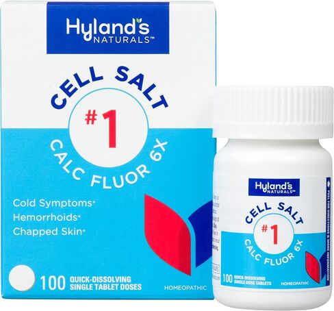 Hyland's Naturals Cell Salt No. 1 Calc Fluor 6X Tablets, Natural Relief of Colds, Hemorrhoids and Chapped Skin, Quick Dissolving Tablets, 100 Count in Saudi Arabia