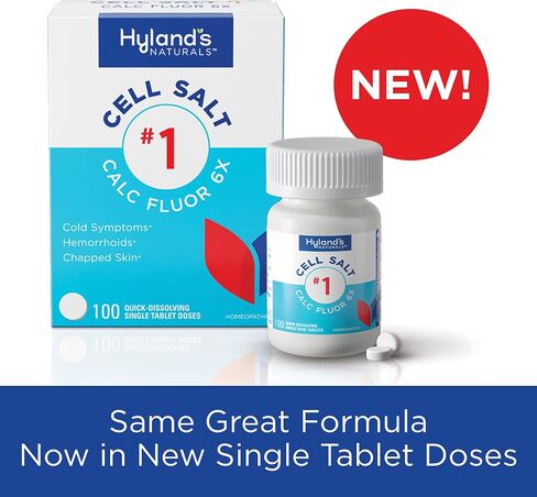 Hyland's Naturals Cell Salt No. 1 Calc Fluor 6X Tablets, Natural Relief of Colds, Hemorrhoids and Chapped Skin, Quick Dissolving Tablets, 100 Count in Saudi Arabia