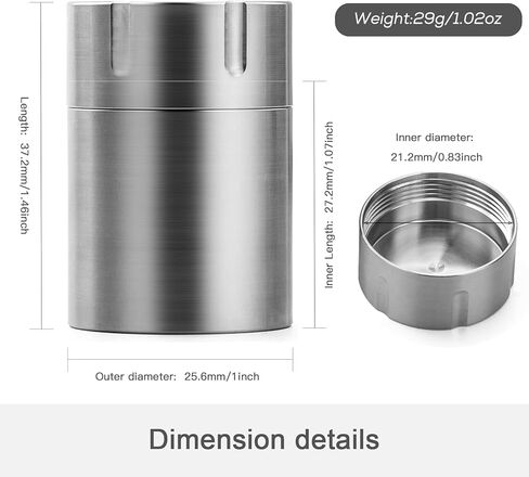 TISUR Pill Case Extension Compartments, Metal Titanium Pill Holder Pocket Small Pill Box Keychain Extra Extension,Pill Bottle Medicine Organizer Pill Container (1 Extension Compartment Without Cap) in Kuwait