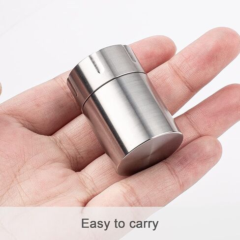 TISUR Pill Case Extension Compartments, Metal Titanium Pill Holder Pocket Small Pill Box Keychain Extra Extension,Pill Bottle Medicine Organizer Pill Container (1 Extension Compartment Without Cap) in Kuwait