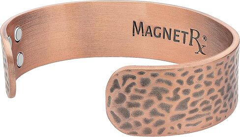 سوار مغناطيسي من النحاس النقي MagnetRX® - أساور نحاسية مغناطيسية - سوار نحاسي عريض قابل للتعديل مع 12 مغناطيس (نحاس مصقول، XS/S) in Kuwait