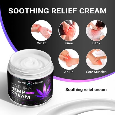 HEMP POWER Joint Muscle Relief Cream, with Hemp, Menthol, MSM Arnica, Support Your Back, Muscles, Joints, Neck, Shoulder, Knee, Nerves - 2 Fl Oz. in Saudi Arabia