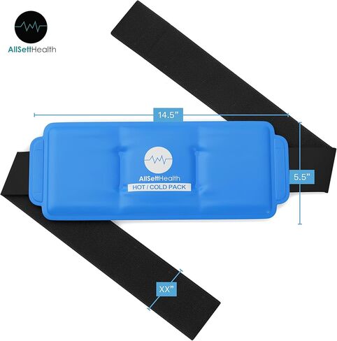 عبوات ثلج للإصابات - عبوتان - عبوة باردة ساخنة - عبوات ثلج قابلة لإعادة الاستخدام وضغط حراري - لف ناعم حول وسادة جل للركبة والكتف والرقبة والظهر والكاحل - التدفئة والتبريد وتخفيف الألم والتعافي من الإصابات in Kuwait