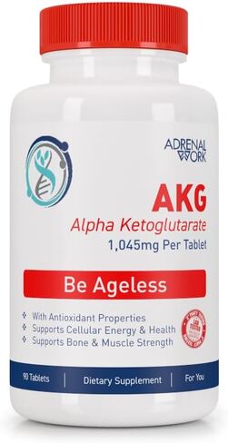 عمل الغدة الكظرية - مكمل AKG (ألفا كيتوجلوتارات) وإل أرجينين - 1000 مجم لكل قرص، كمية تكفي 90 يومًا - شيخوخة صحية من خلال الإصلاح الخلوي: عظام أقوى، شعر رمادي أقل، صحة أمعاء أفضل++ in Saudi Arabia