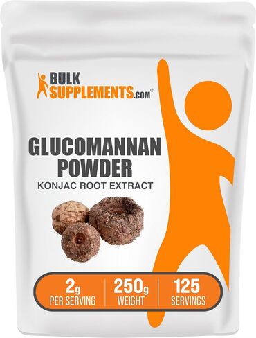 BULKSUPPLEMENTS.COM مسحوق الجلوكومانان - مسحوق مستخلص جذر الكونجاك، مسحوق مكملات الألياف، مسحوق الكونجاك - مكملات الألياف القابلة للذوبان، خالي من الغلوتين، 2 جرام لكل وجبة، 100 جرام (3.5 أونصة) in Kuwait