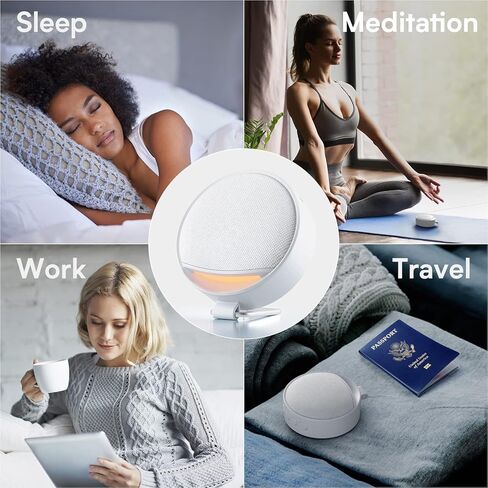 Hotmoon White Noise Machine Smart Sleep Sound Machine 200 Non Looping Sounds Portable Adjustable Brightness Soothing Therapy Bluetooth Timer APP Memory Function for Adults Kids Baby in Kuwait