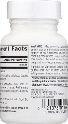 SOURCE NATURALS 10Mg 120 Tb Vinpocetine, 120 CT in Saudi Arabia