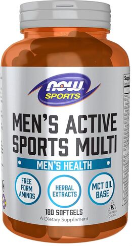 NOW Sports Nutrition, مكمل غذائي إكستريم سبورتس متعدد للرجال مع أحماض أمينية حرة الشكل، ZMA®، تريبولوس، زيت MCT، ومستخلصات عشبية، 90 كبسولة هلامية in Kuwait