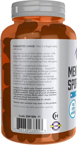 NOW Sports Nutrition, مكمل غذائي إكستريم سبورتس متعدد للرجال مع أحماض أمينية حرة الشكل، ZMA®، تريبولوس، زيت MCT، ومستخلصات عشبية، 90 كبسولة هلامية in Kuwait