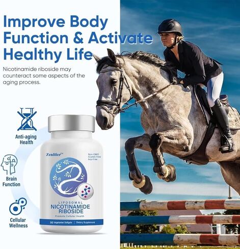 Zenlifer-2000MG Liposomal Nicotinamide Riboside ملحق، مع Trans-Pterostilbene والبيتين اللامائي (TMG) للحصول على أقصى قدر من الامتصاص، متفوق على NAD، وتعزيز NAD+، والطاقة الخلوية، والدفاع عن العمر in Kuwait