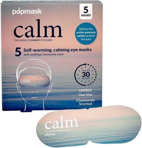 Popmask Calm Self Warming Steam Eye Mask Compress - Calming Eye Mask for Headache Relief, Dry Eyes, Puffy Eyes, and to Help You Sleep - 5 Pack in Saudi Arabia
