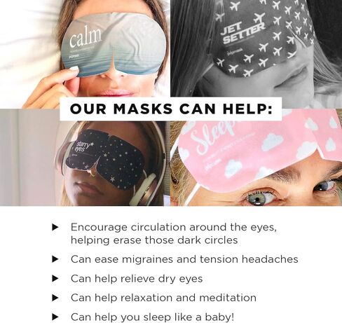 Popmask Calm Self Warming Steam Eye Mask Compress - Calming Eye Mask for Headache Relief, Dry Eyes, Puffy Eyes, and to Help You Sleep - 5 Pack in Saudi Arabia