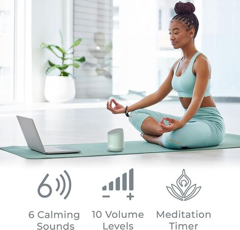 Pure Enrichment® Wave™ Mini Travel Sound Machine - 6 Soothing Sounds Including White Noise, Seamless Loop Audio, Rechargeable Battery, 48 Hour Run Time, Optional Timer, and Storage Bag in Kuwait