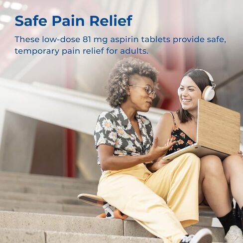Rite Aid Aspirin Enteric Tablets, 81 mg Aspirin - 500 Count | Low Dose Pain Relief | Aspirin for Headache Relief | Enteric Safety Coated Tablets | Aspirin Regimen | Migraine Medicine | Pain Relief in Saudi Arabia