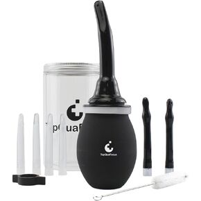 TopQuaFocus 14.5OZ Large Enema Bulb Kit Douche Bulb for Men Women Colon Cleaning Feminine Care Enemas -BPA and Phthalates Free Black