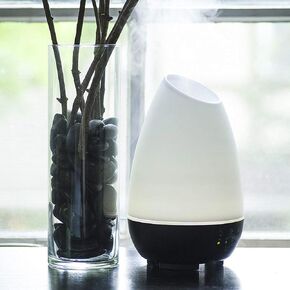 HealthSmart Essential Oil Diffuser, Cool Mist Humidifier and Aromatherapy Diffuser with 500ML Tank Ideal for Large Rooms, Adjustable Timer, Mist Mode and 7 LED Light Colors, White in Saudi Arabia