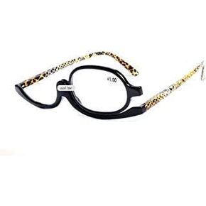 oudlme Reading glasses makeup glasses eyes makeup glasses flip lenses folded for women leopard in Saudi Arabia
