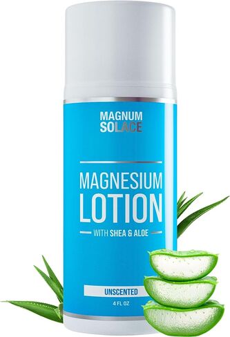 Magnesium Lotion – Super Concentrated – Made with Aloe and Shea – For Leg Cramps, Sore Muscles & Joints, Rejuvenation – Safe for Kids, Made in the USA (Chamomile & Lavender) in Saudi Arabia