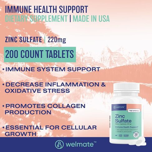 Zinc Sulfate 220 mg 100 Count Capsules | Dietary Supplement in Kuwait