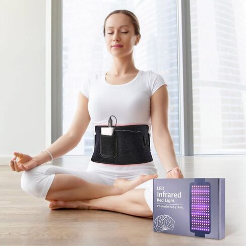 حزام علاج بالضوء الاحمر من ال بي اس ايه اف بي مع ضوء ازرق 415 نانومتر بالاشعة تحت الحمراء 660 نانومتر و850 نانومتر، حزام علاج مرن قابل للارتداء لتخفيف الام المفاصل والكتف والظهر وتخفيف الام العضلات in Kuwait
