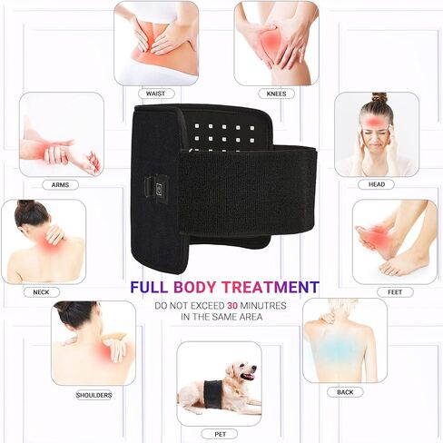 حزام علاج بالضوء الاحمر من ال بي اس ايه اف بي مع ضوء ازرق 415 نانومتر بالاشعة تحت الحمراء 660 نانومتر و850 نانومتر، حزام علاج مرن قابل للارتداء لتخفيف الام المفاصل والكتف والظهر وتخفيف الام العضلات in Kuwait