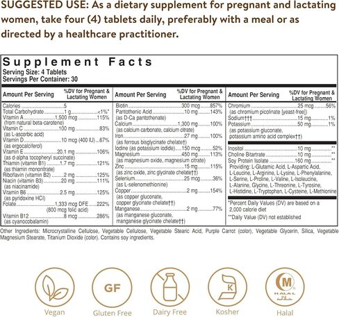 Solgar Prenatal Nutrients, 120 Tablets - Multivitamin & Mineral Formula for Pregnant & Lactating Women - Contains Zinc, Calcium Iron, Folic Acid, Vitamins C & E - Vegan, Gluten Free - 30 Servings in Saudi Arabia