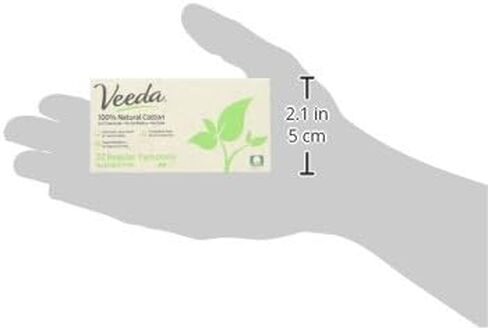 Veeda 100% Natural Cotton Applicator Free Regular Tampons, Unscented, 32 Count in Kuwait