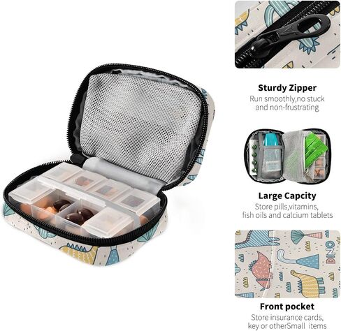 Red and Black Heart Travel Pill Organizer Weekly Small (Cute) Pill Box 7 Day Pill Case Vitamin Holder Pill Bottle Organizer in Kuwait