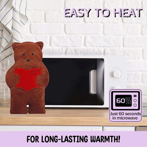 Heating Pads for Cramps,13" x 8" Microwave Heating Pad,Period Heating Pad for Cramps,Bear Plush with Removable Lavender Scented Heating Pad,How to Be A Bear in Saudi Arabia