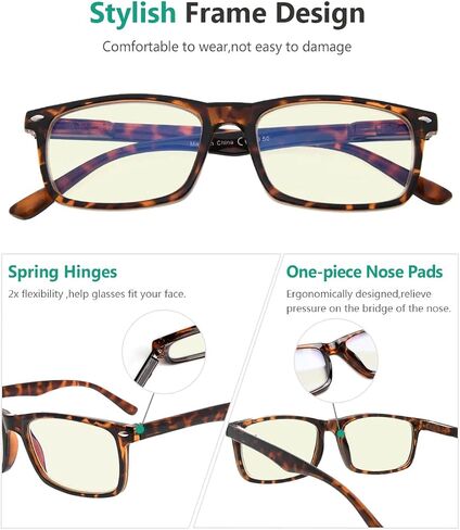 نظارات قراءة للكمبيوتر من Eyekepper، نظارات قراءة بفلتر الضوء الأزرق، نظارات زرقاء تحجب الوهج للرجال والنساء، أسود in Kuwait